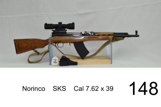 Norinco    SKS    Cal 7.62 x 39    Detachable Mag & Orig Mag    W/ Leapers 4x Scope    SN: 923478