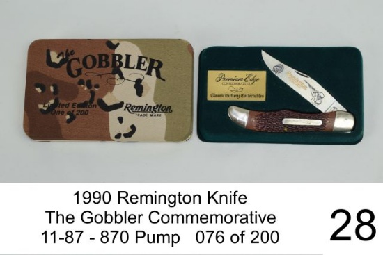 1990 Remington Knife    The Gobbler Commemorative    11-87 - 870 Pump   076 of 200