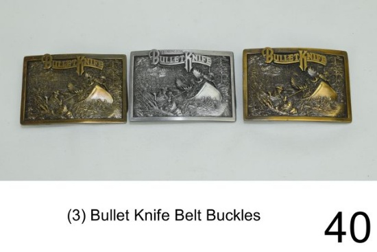 (3) Bullet Knife Belt Buckles