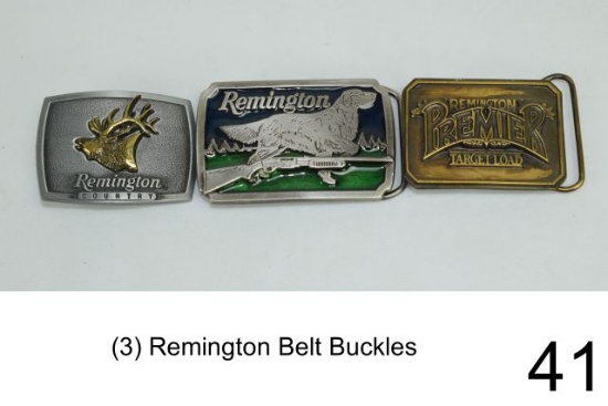 (3) Remington Belt Buckles