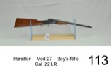 Hamilton    Mod 27    Boy's Rifle    Cal .22 LR