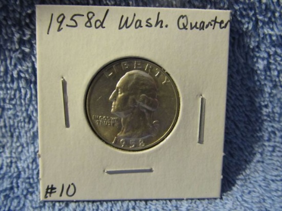 1958D WASHINGTON QUARTER BU