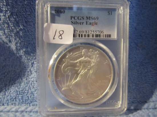 2010 SILVER EAGLE PCGS MS69