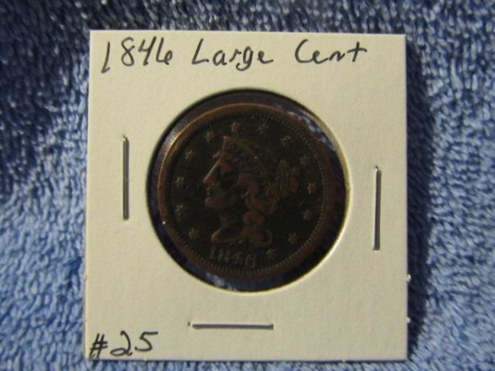 1846 LARGE CENT VF-CORRODED