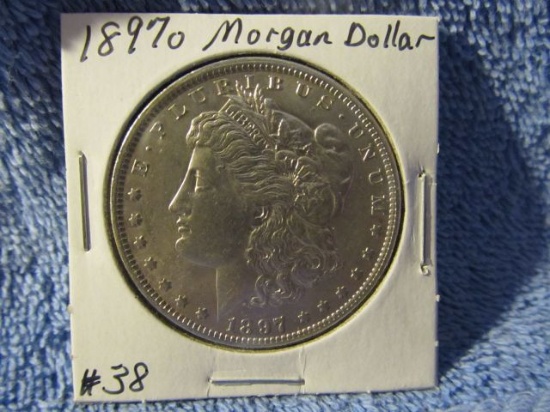 1897O MORGAN DOLLAR (NICE RARE GRADE COIN) BU