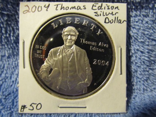 2004 THOMAS EDISON SILVER DOLLAR PF