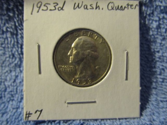 1953D WASHINGTON QUARTER BU