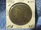 1892S MORGAN DOLLAR SEMI KEY XF