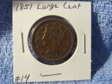 1851 LARGE CENT XF