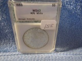 1886 MORGAN DOLLAR PCI BU WHITE