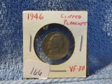 1946 CLIPPED JEFFERSON NICKEL ERROR