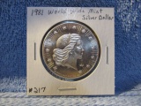 1981 WORLD WIDE MINT 1-OZ. .999 SILVER ROUND BU