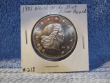 1981 WORLD WIDE MINT 1-OZ. .999 SILVER ROUND BU