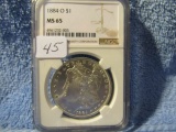 1884O MORGAN DOLLAR NGC MS65