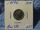 1896 BARBER DIME BORDERLINE UNC