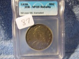 1836 50-OVER-00 BUST HALF VF35-DETAILS