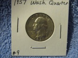 1957 WASHINGTON QUARTER BU