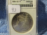 1884CC MORGAN DOLLAR ANACS MS65