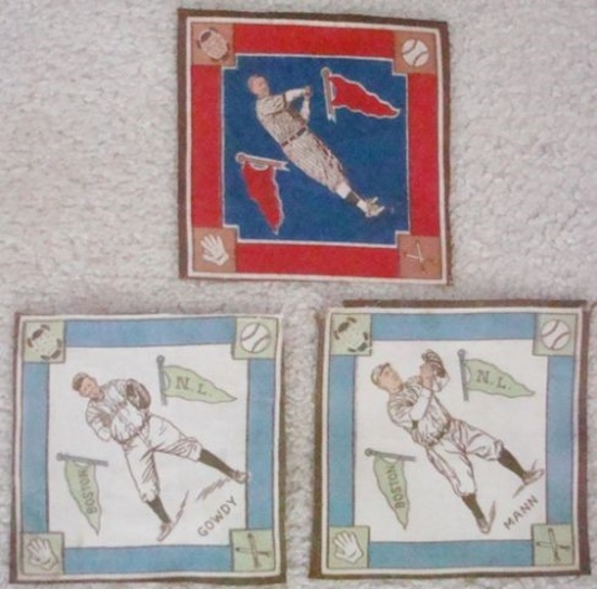 Lot of (3) different 1914 B18 baseball tobacco blankets w/Casey Stengel