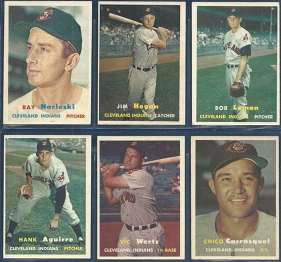 High grade 1957 Topps Cleveland Indians lot of 20