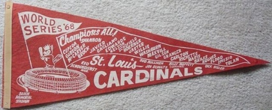 Vintage 1968 St. Louis Cardinals World Series Roster Pennant