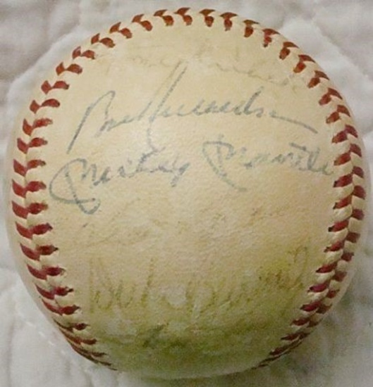 1965 New York Yankees team signed baseball w/Mantle & Maris. JSA LOA