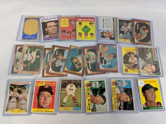 Indians Vintage Lot of 22 including 1958 Larry Doby & Colavito
