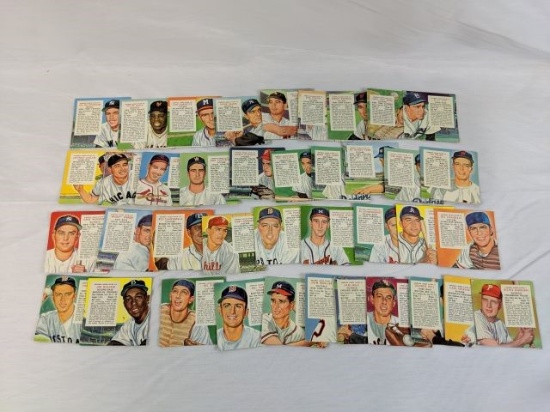 1954 Redman Tobacco card lot of 40 cards in order, with many stars