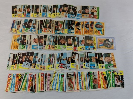 1960 Topps Baseball lot 220+ cards w/Kaat rookie