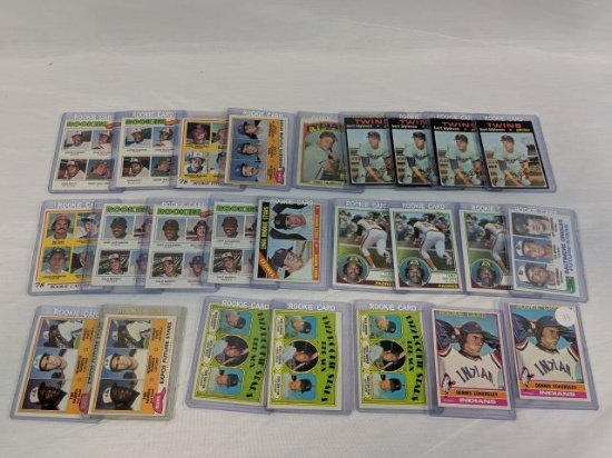 Baseball rookie lot, all Topps, 25 cards, VG to EX