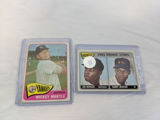 Joe Morgan RC, plus Mickey Mantle, 1965 Topps cards