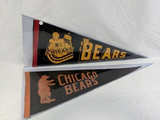 Two Chicago Bears Vintage Pennants