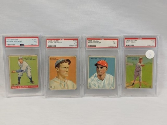 1933 Goudey PSA group of 4 with Dizzy Dean