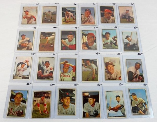 1953 Bowman Color Off-Grade Lot of 24 w/High Numbers