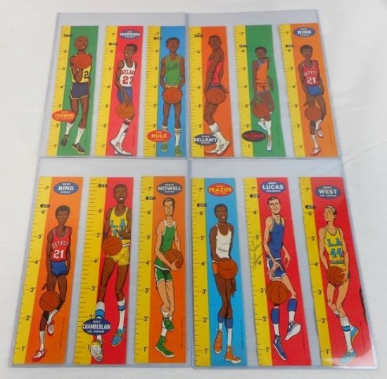 1969 Topps Basketball Ruler Lot of 12 w/Signed Jerry Lucas