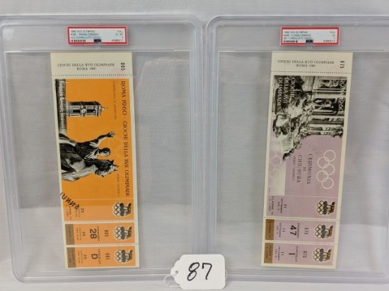 Opening and Closing Ceremony 1960 Olympic Full Tickets PSA Graded