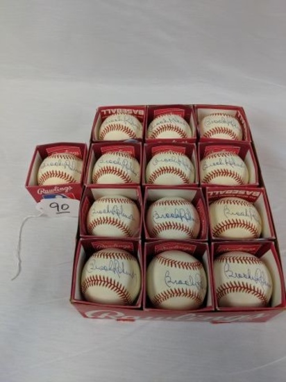 Large Lot of Brooks Robinson Autographed OAL Baseballs