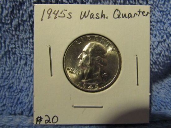 1945S WASHINGTON QUARTER BU