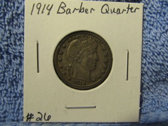 1914 BARBER QUARTER XF