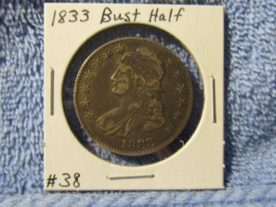 1833 BUST HALF XF