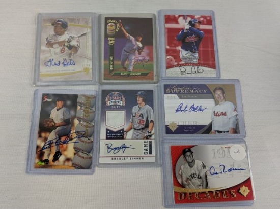Cleveland Indians factory signed group of 7 cards