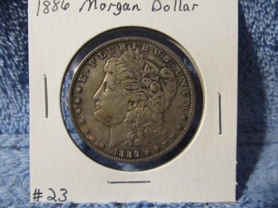 1886 MORGAN DOLLAR (NICE ORIGINAL TONING) BU