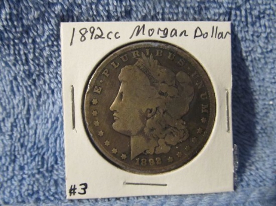 1892CC MORGAN DOLLAR VG