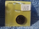 1860 C/N INDIAN HEAD CENT POINTED BUST BU