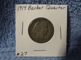 1914 BARBER QUARTER XF