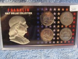 4 FRANKLIN HALVES IN HOLDER