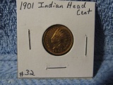 1901 INDIAN HEAD CENT BU RED