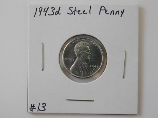 1943D LINCOLN STEEL CENT BU