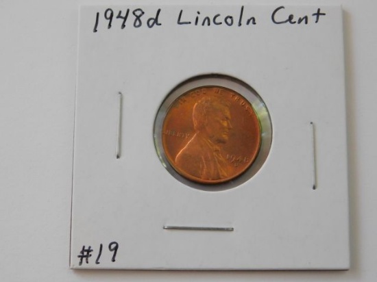 1948D LINCOLN CENT BU RED