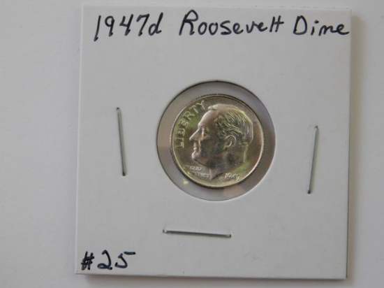 1947D ROOSEVELT DIME BU